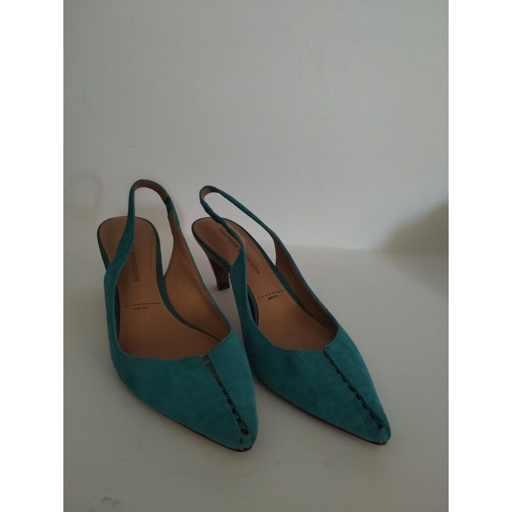 Sigerson Morrison SZ 7.5 Blue Slingback Heels
